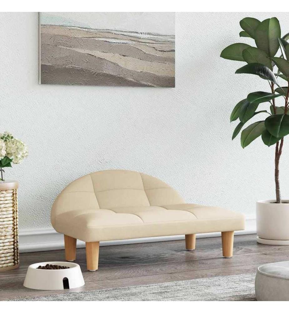 Hundebett Creme 70x52x30 cm Stoff