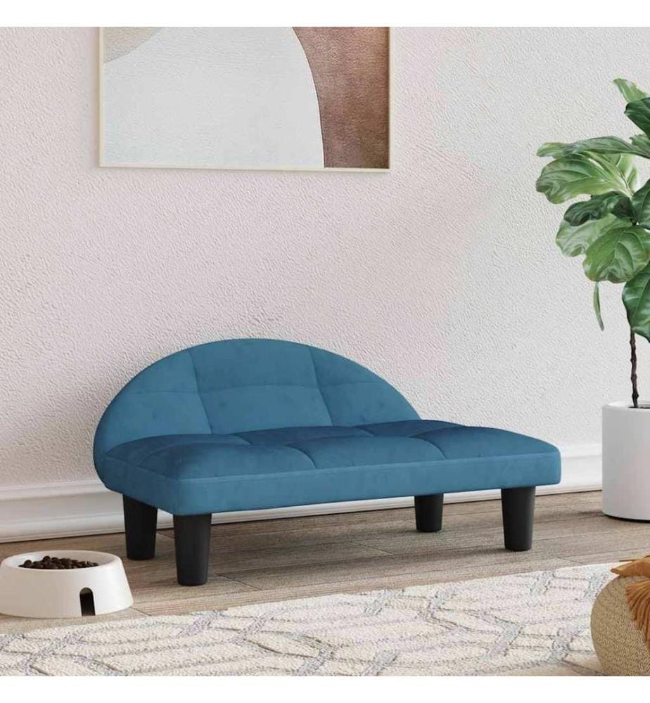 Hundebett Blau 70x52x30 cm Samt