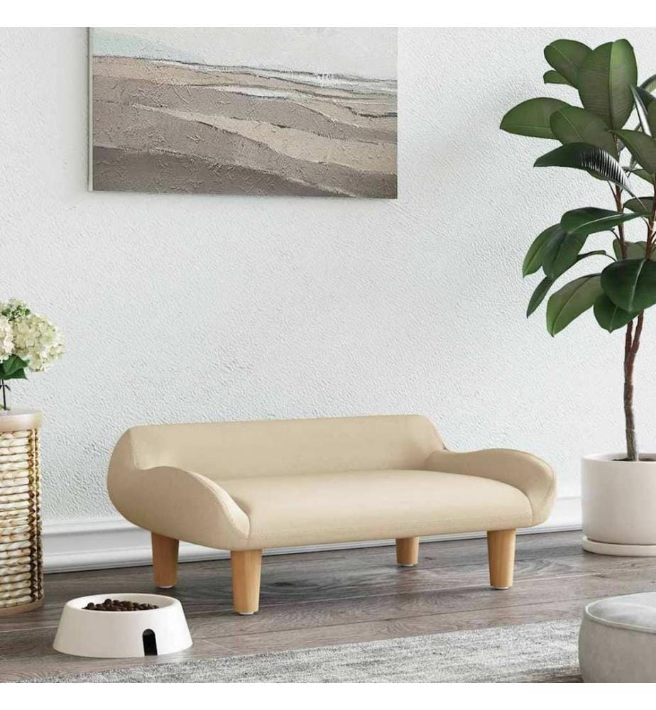 Hundebett Creme 70x40x24 cm Stoff