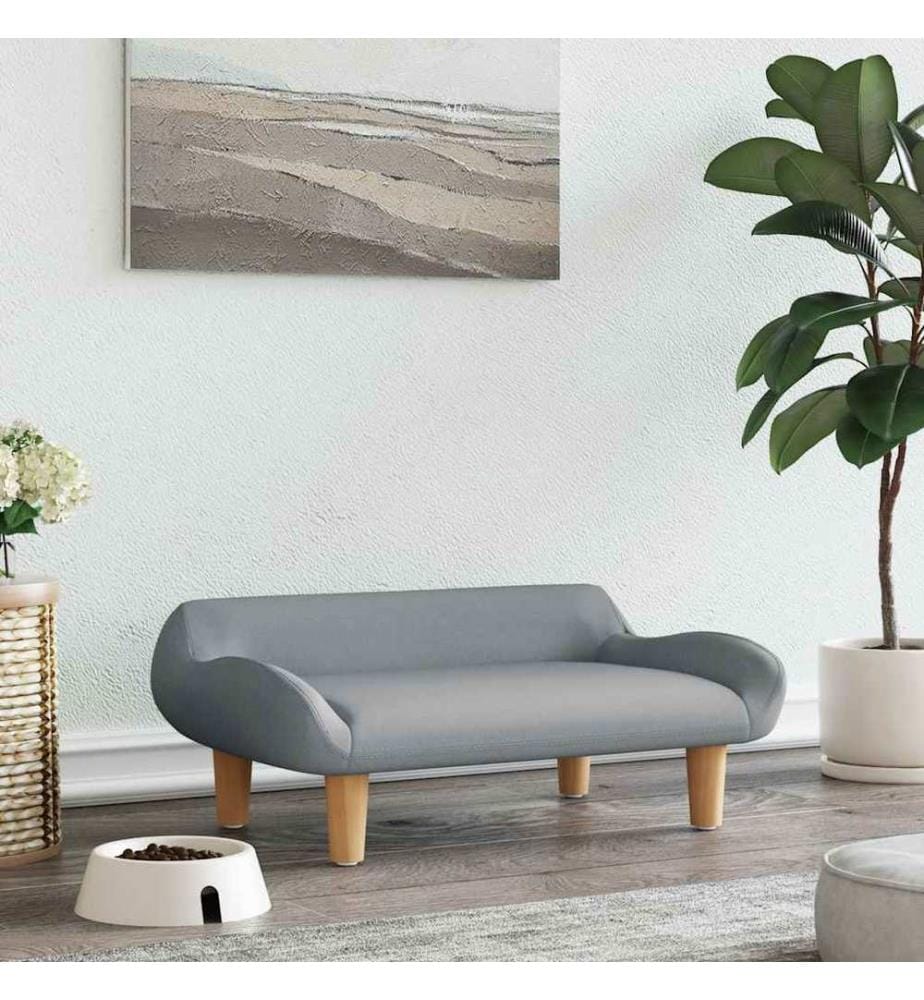 Hundebett Hellgrau 70x40x24 cm Stoff