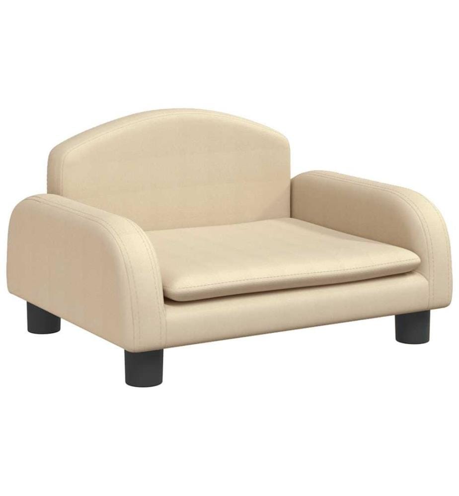 Hundebett Creme 50x40x30 cm Stoff