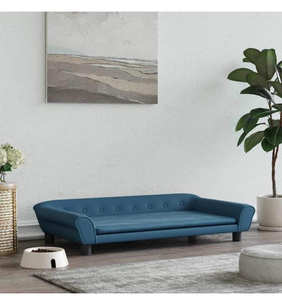 Hundebett Blau 100x50x21 cm Samt