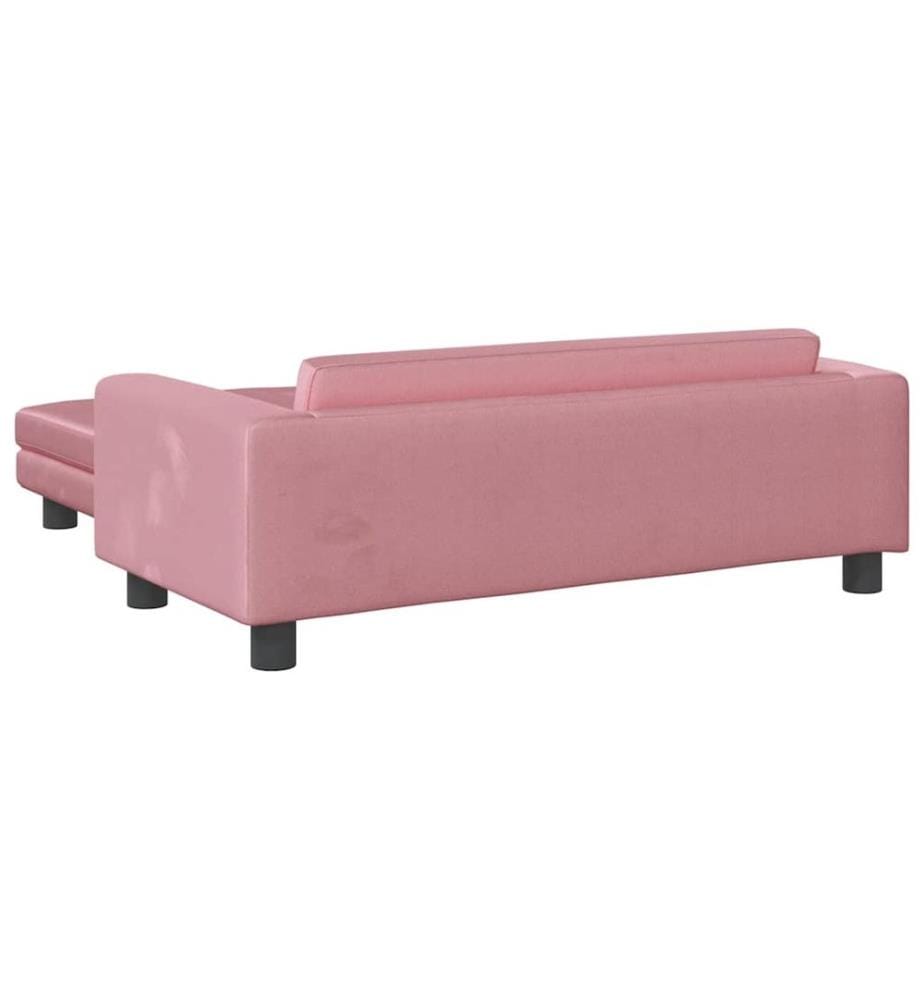 Lit pour chien avec extension rose 100x50x30 cm velours