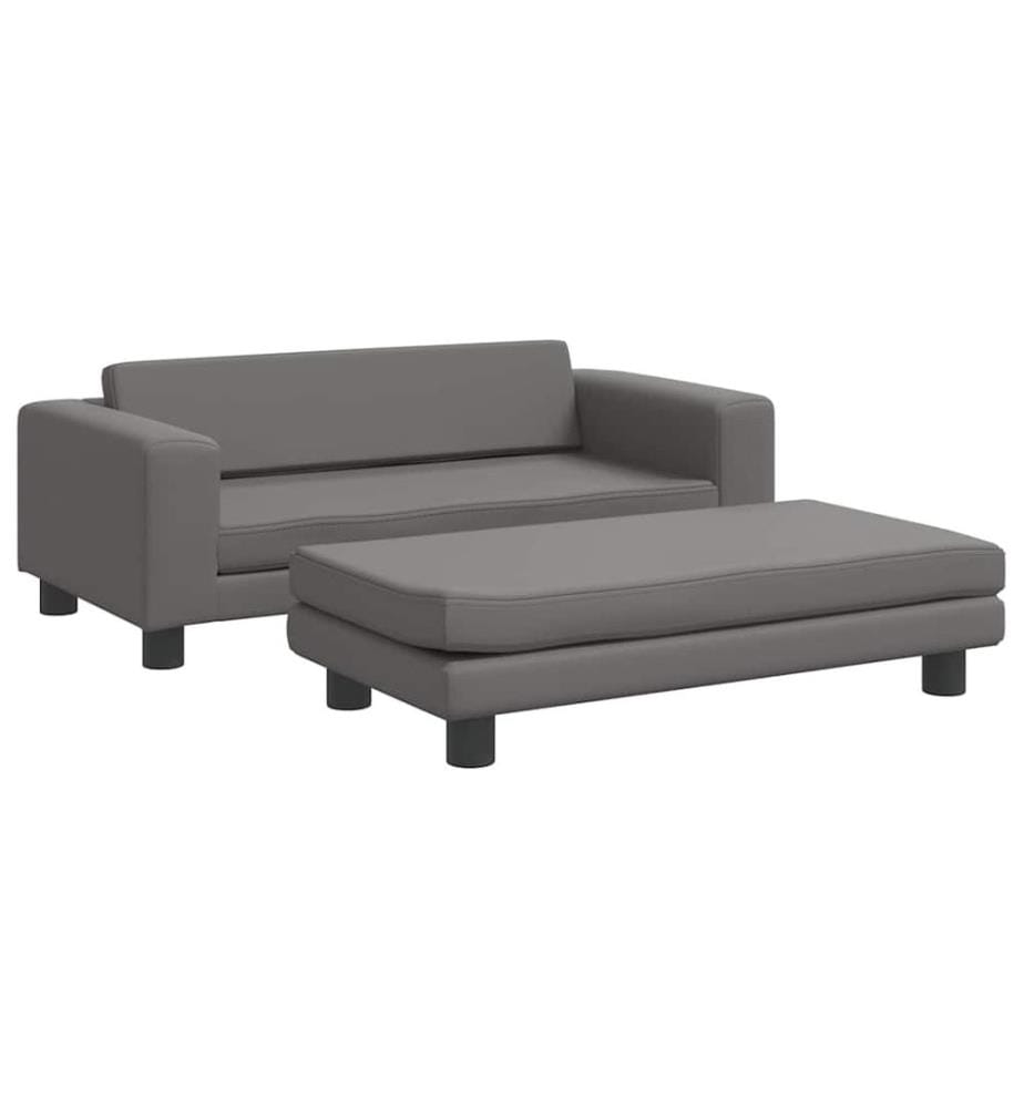 Lit pour chien avec extension gris 100x50x30 cm similicuir