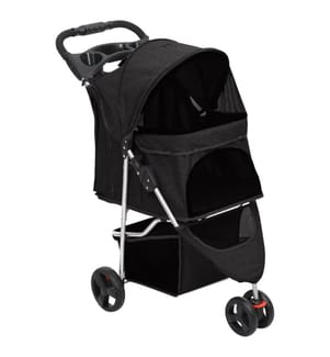 Hundewagen Faltbar Schwarz 80x46x98 cm Oxford-Gewebe