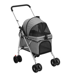 Hundewagen Faltbar Grau 76x50x100 cm Oxford-Gewebe