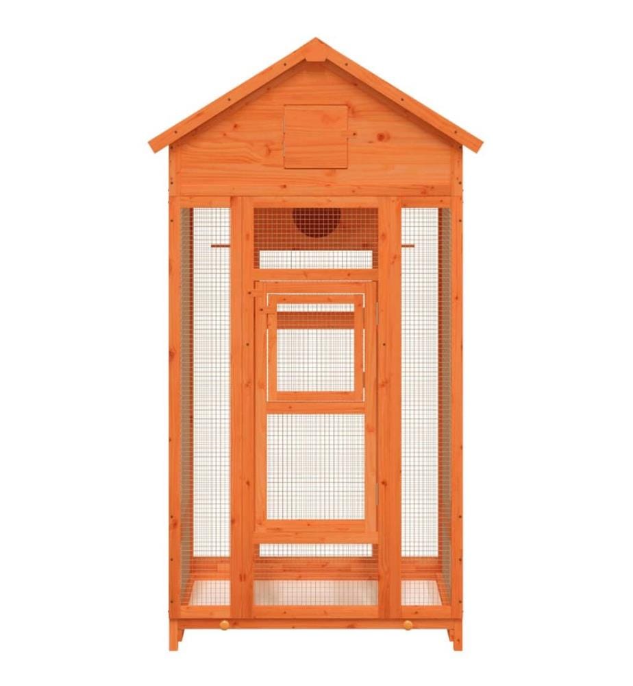 Maison à oiseaux marron 91,5x53x170 cm bois massif de pin