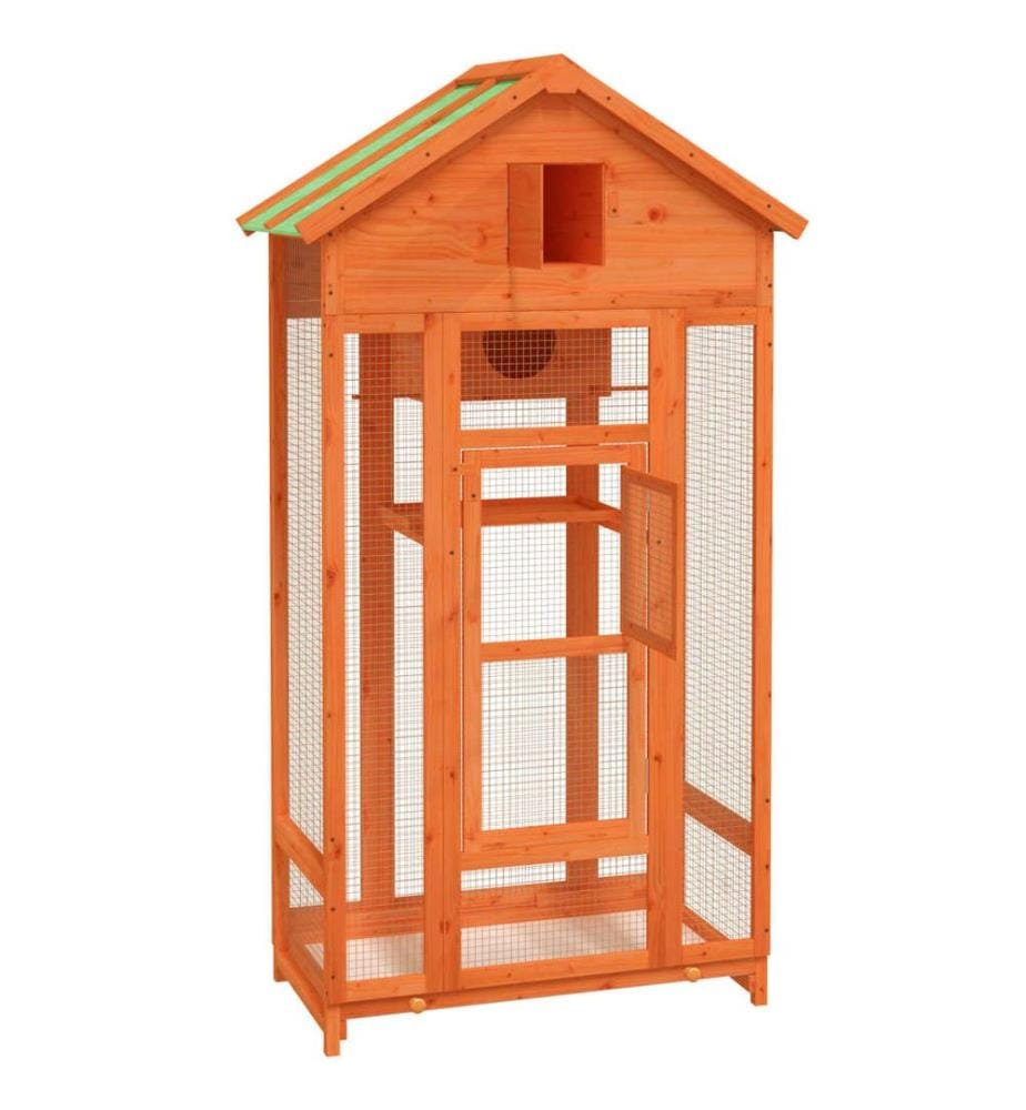 Maison à oiseaux marron 91,5x53x170 cm bois massif de pin