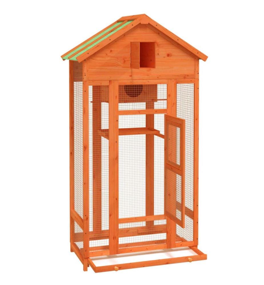 Maison à oiseaux marron 91,5x53x170 cm bois massif de pin