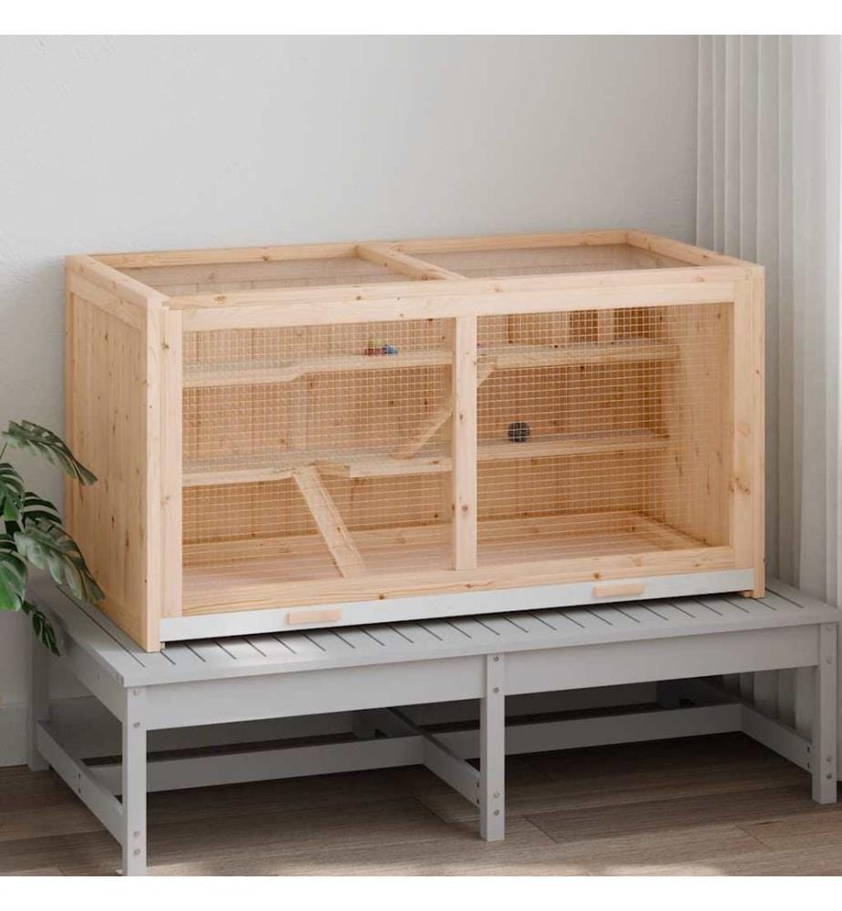 Hamsterkäfig 104 x 52 x 54 cm Massivholz Tanne