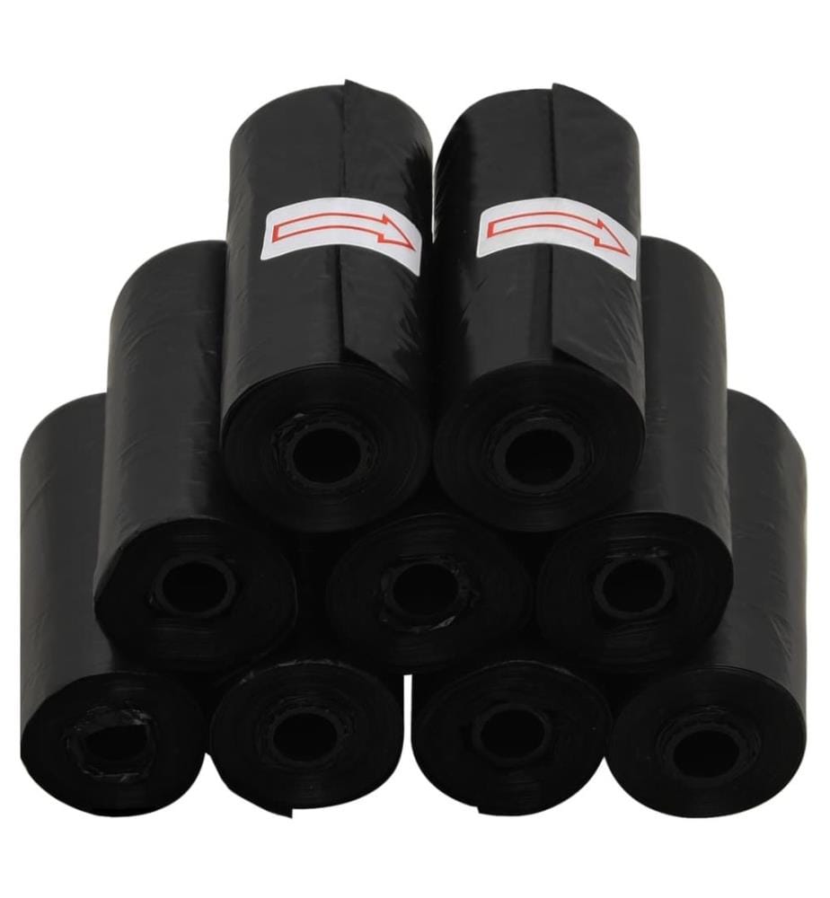 Sacs à crottes pour chiens 750 pcs noir 30x20 cm PE