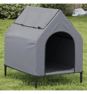Niche pour chien gris clair tissu oxford et acier
