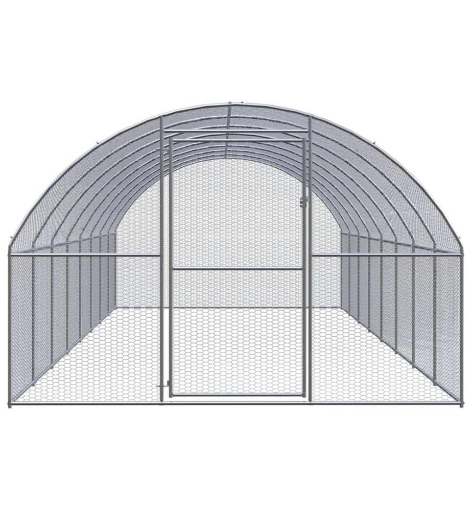 Outdoor-Hühnerstall 3x8x2 m Verzinkter Stahl