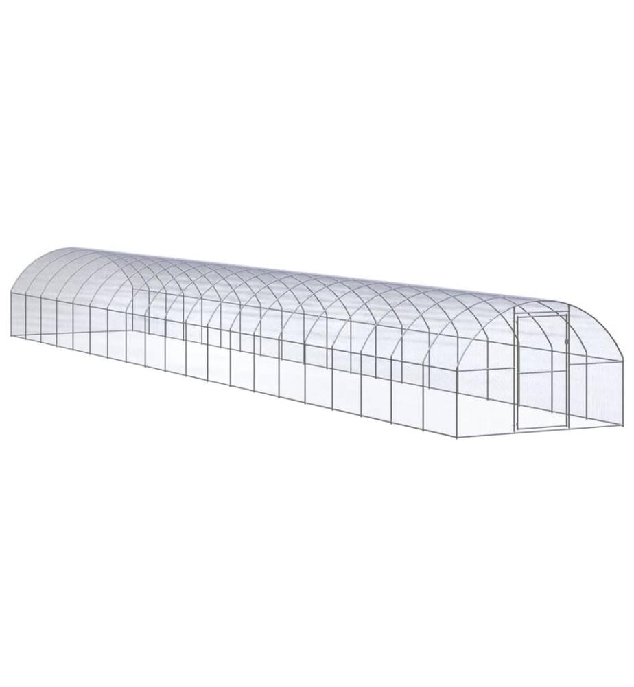 Outdoor-Hühnerstall 3x20x2 m Verzinkter Stahl