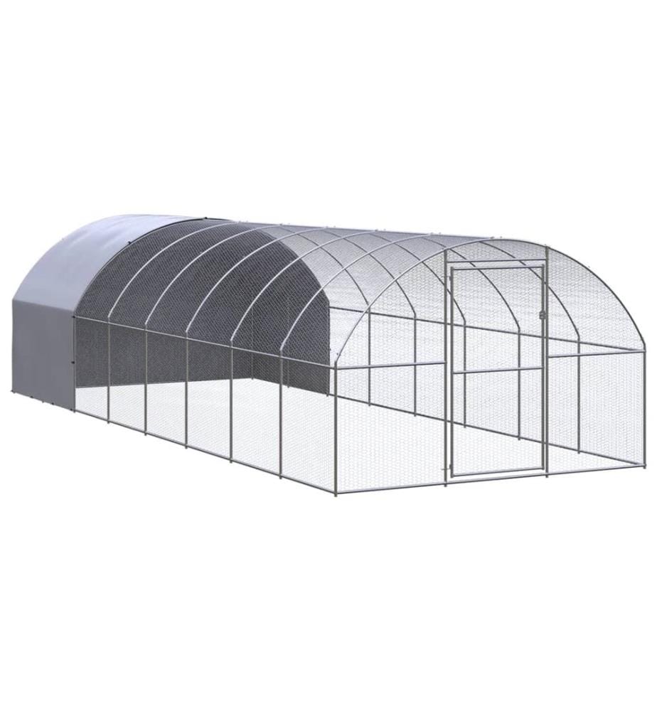 Outdoor-Hühnerstall 3x8x2 m Verzinkter Stahl