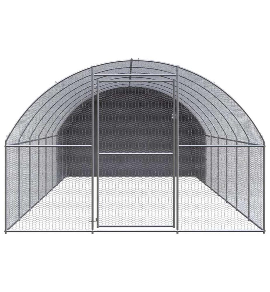 Outdoor-Hühnerstall 3x8x2 m Verzinkter Stahl