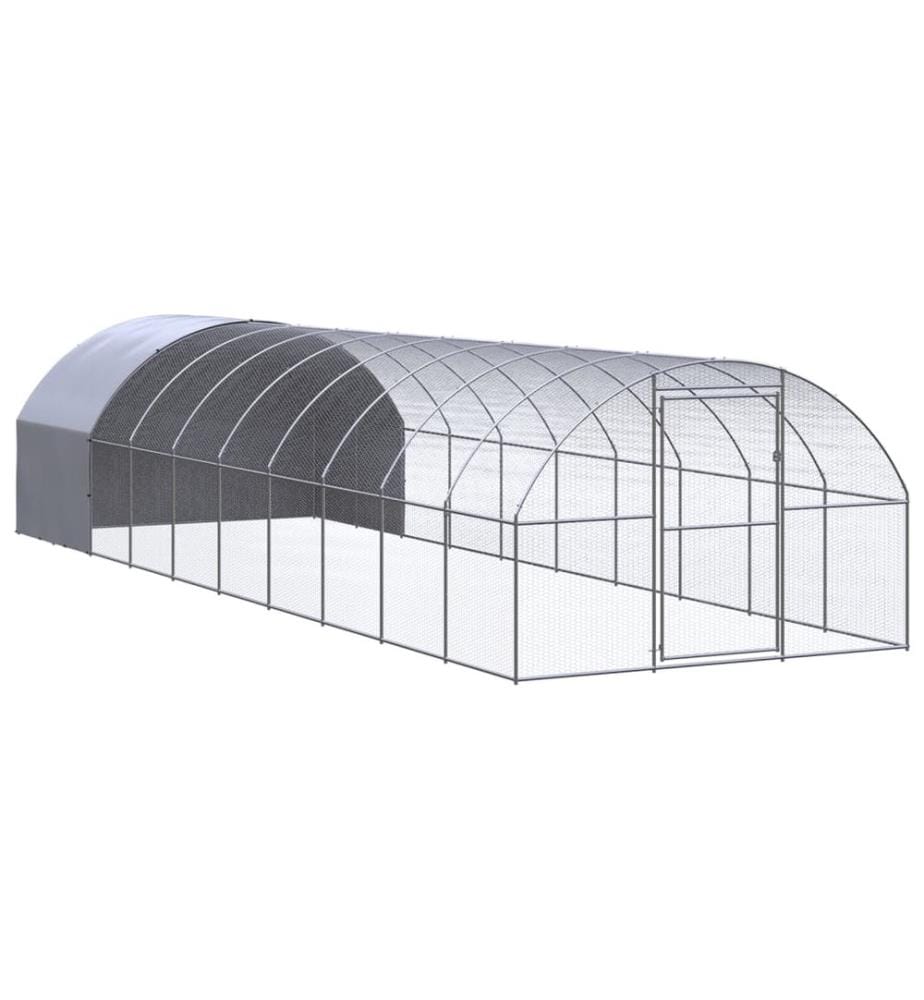 Outdoor-Hühnerstall 3x10x2 m Verzinkter Stahl
