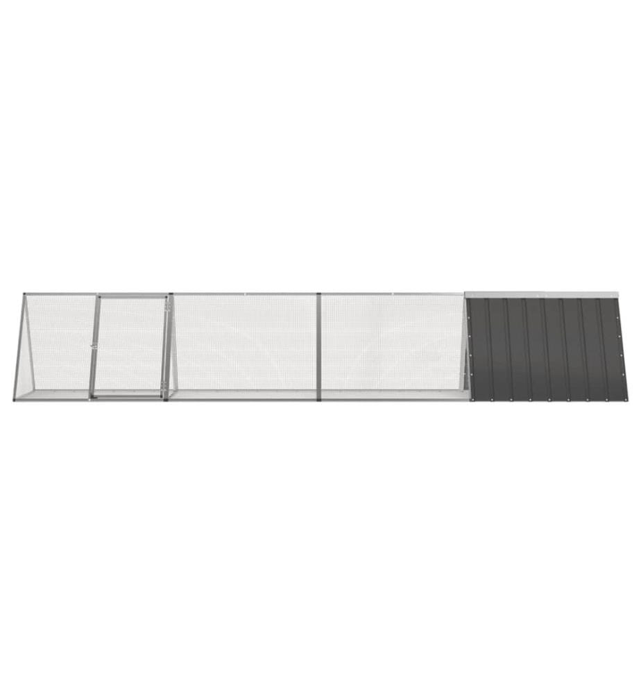 Kaninchenkäfig Anthrazit 403,5x80,5x71 cm Verzinkter Stahl