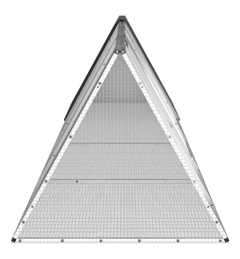 Kaninchenkäfig Anthrazit 403,5x80,5x71 cm Verzinkter Stahl