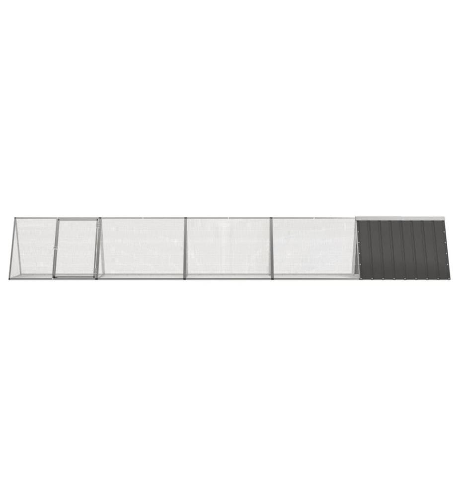 Kaninchenkäfig Anthrazit 504,5x80,5x71 cm Verzinkter Stahl