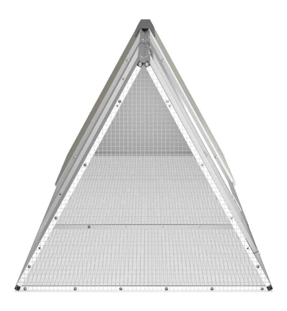 Cage à lapin grise 302,5 x 80,5 x 71 cm en acier galvanisé