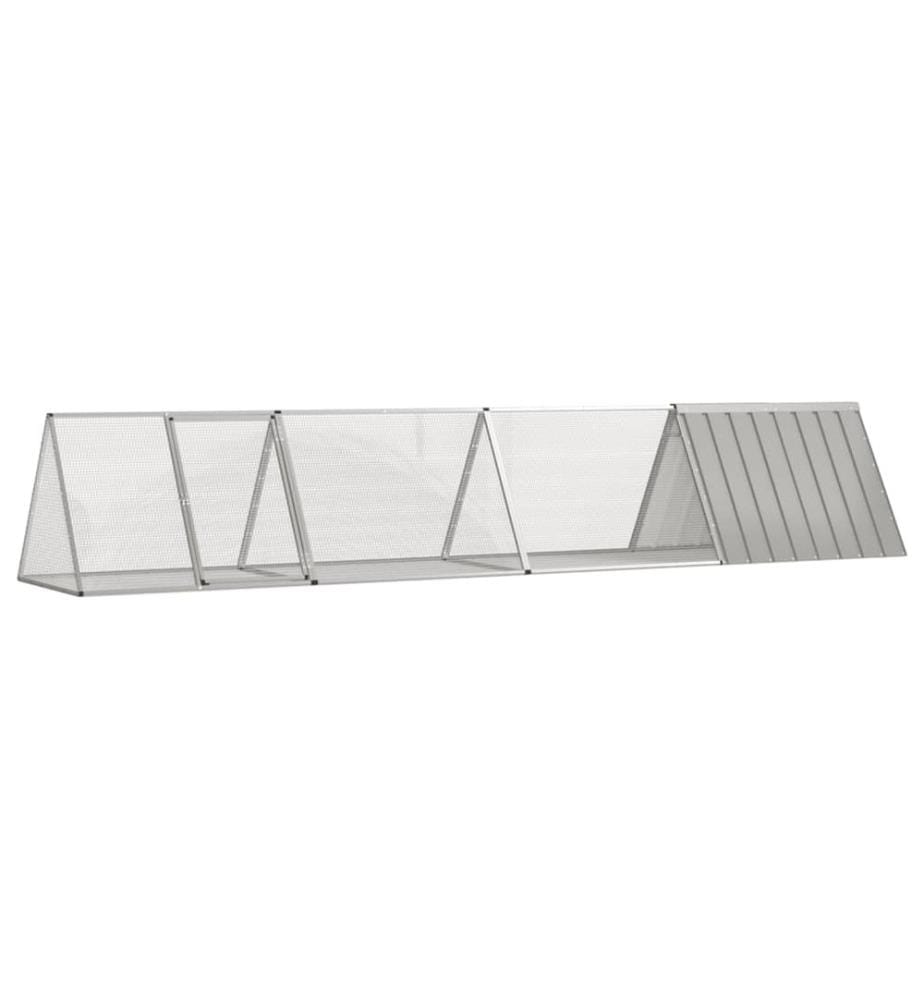 Kaninchenkäfig Grau 403,5x80,5x71 cm Verzinkter Stahl