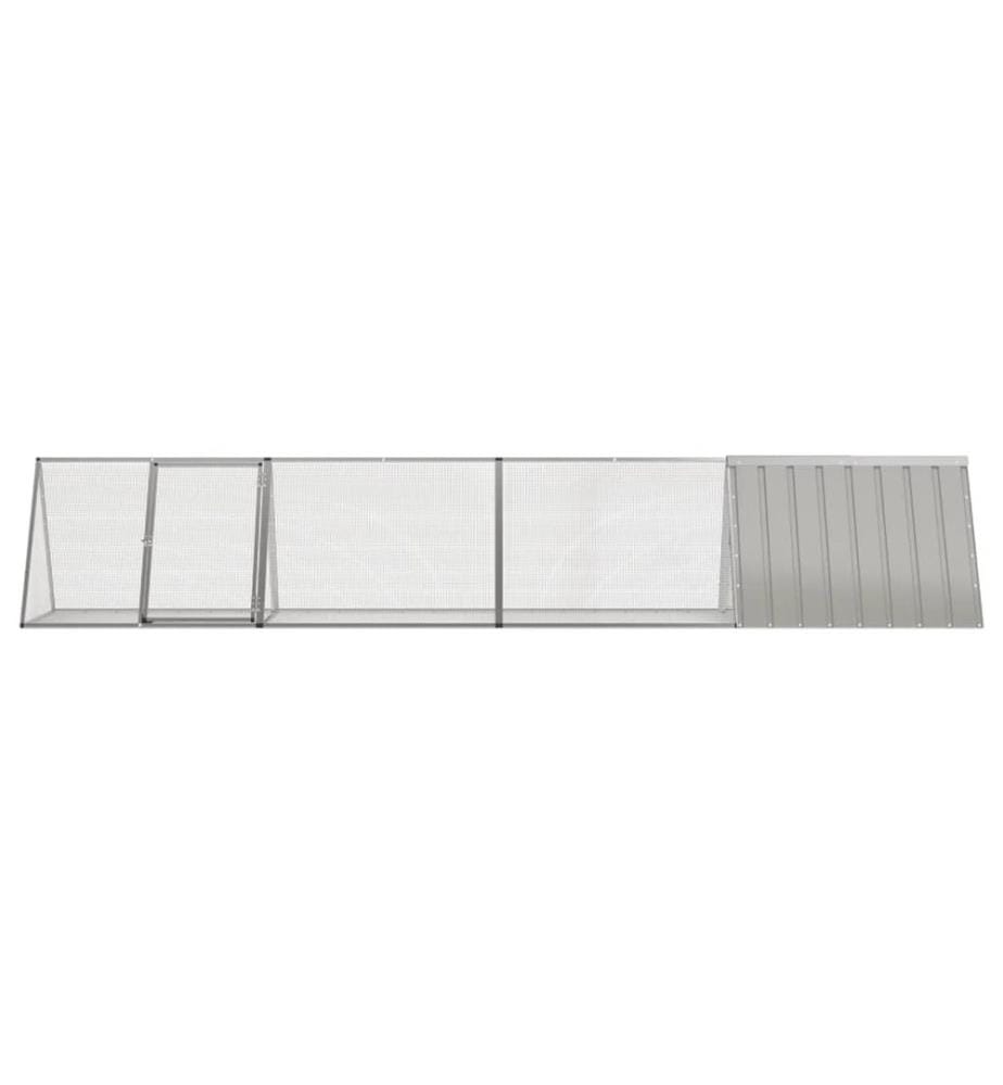 Kaninchenkäfig Grau 403,5x80,5x71 cm Verzinkter Stahl