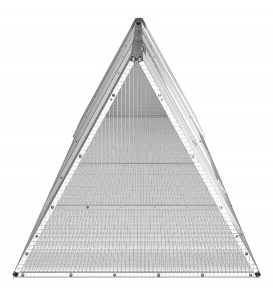 Kaninchenkäfig Grau 403,5x80,5x71 cm Verzinkter Stahl