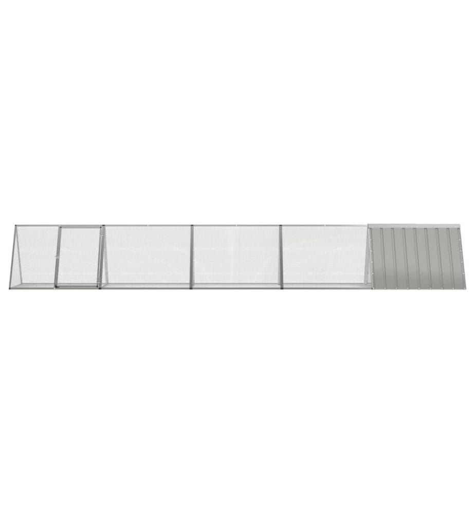 Kaninchenkäfig Grau 504,5x80,5x71 cm Verzinkter Stahl