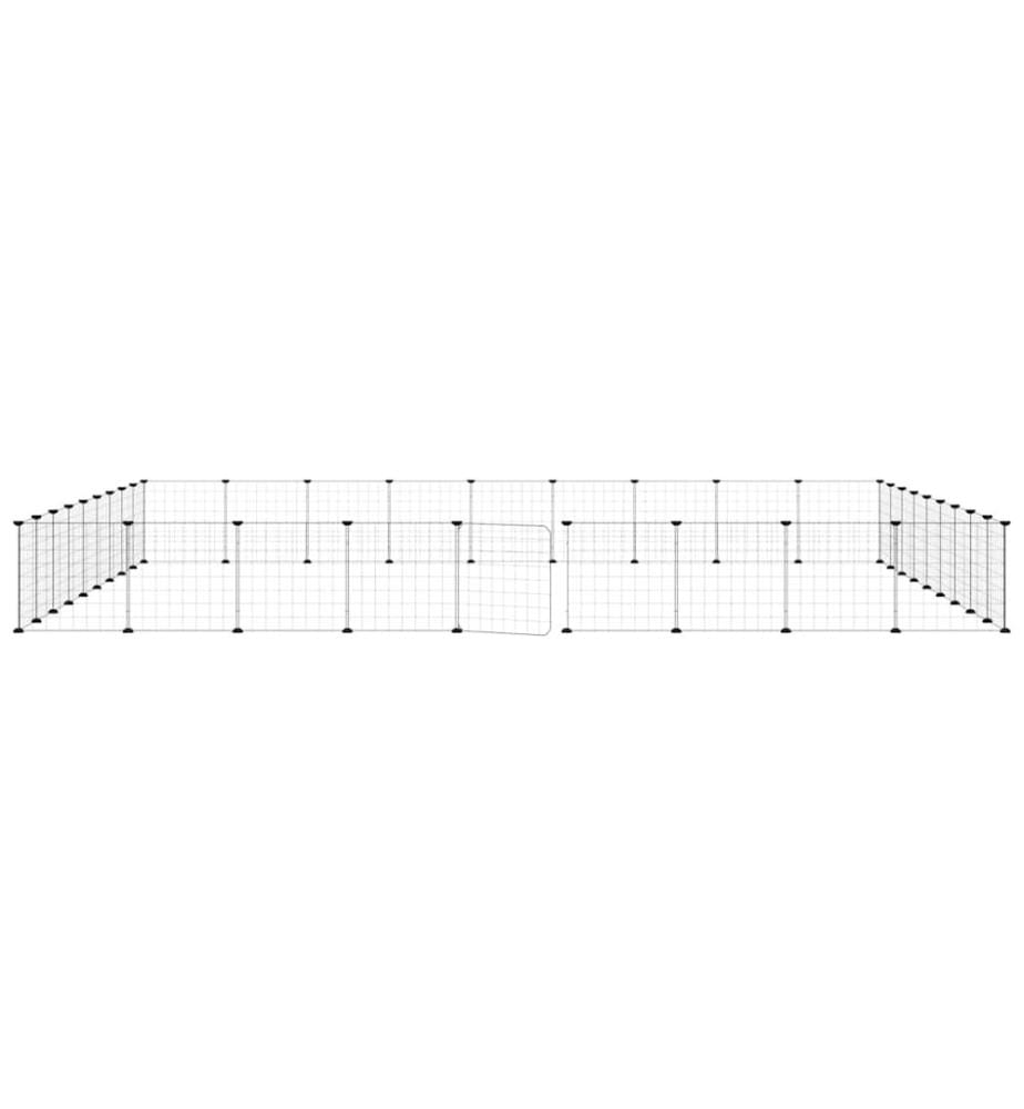 Cage animaux de compagnie à 36 panneaux et porte Noir 35x35 cm