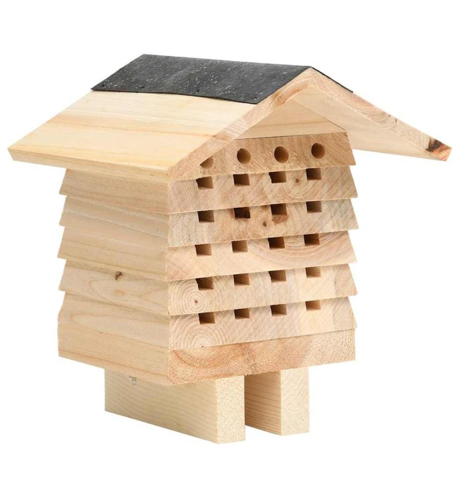 Hôtel d'abeilles Bois de sapin massif 22x20x20 cm