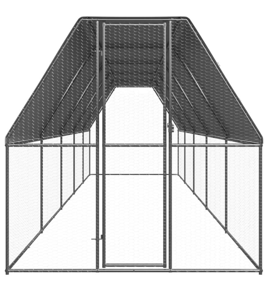 Outdoor-Hühnerkäfig 2x10x2 m Verzinkter Stahl