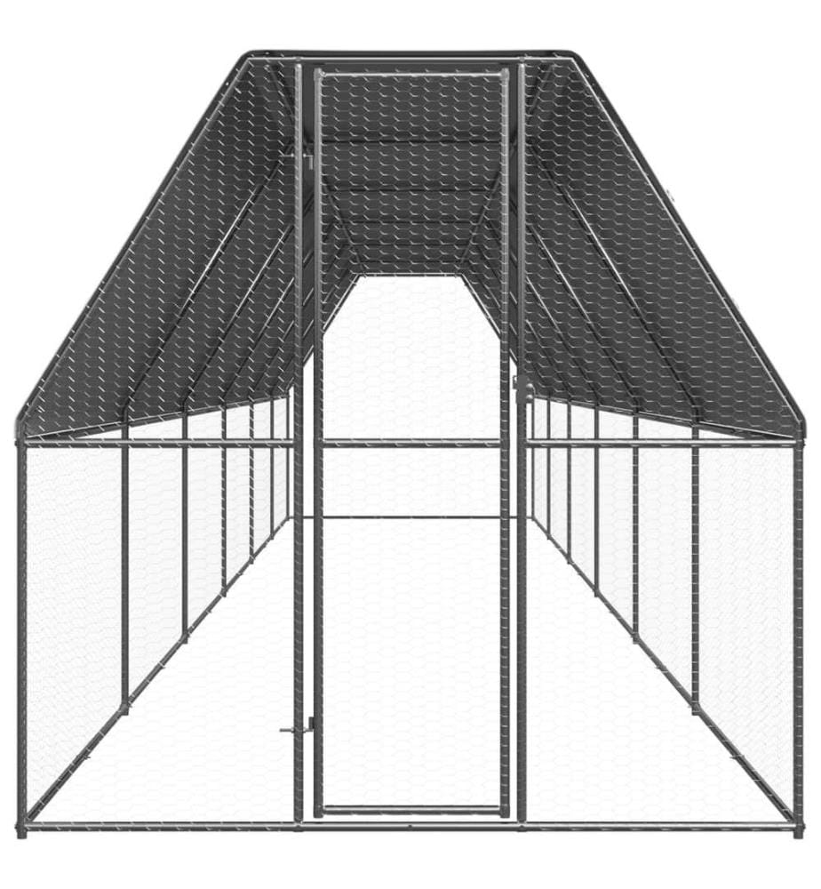 Outdoor-Hühnerkäfig 2x12x2 m Verzinkter Stahl