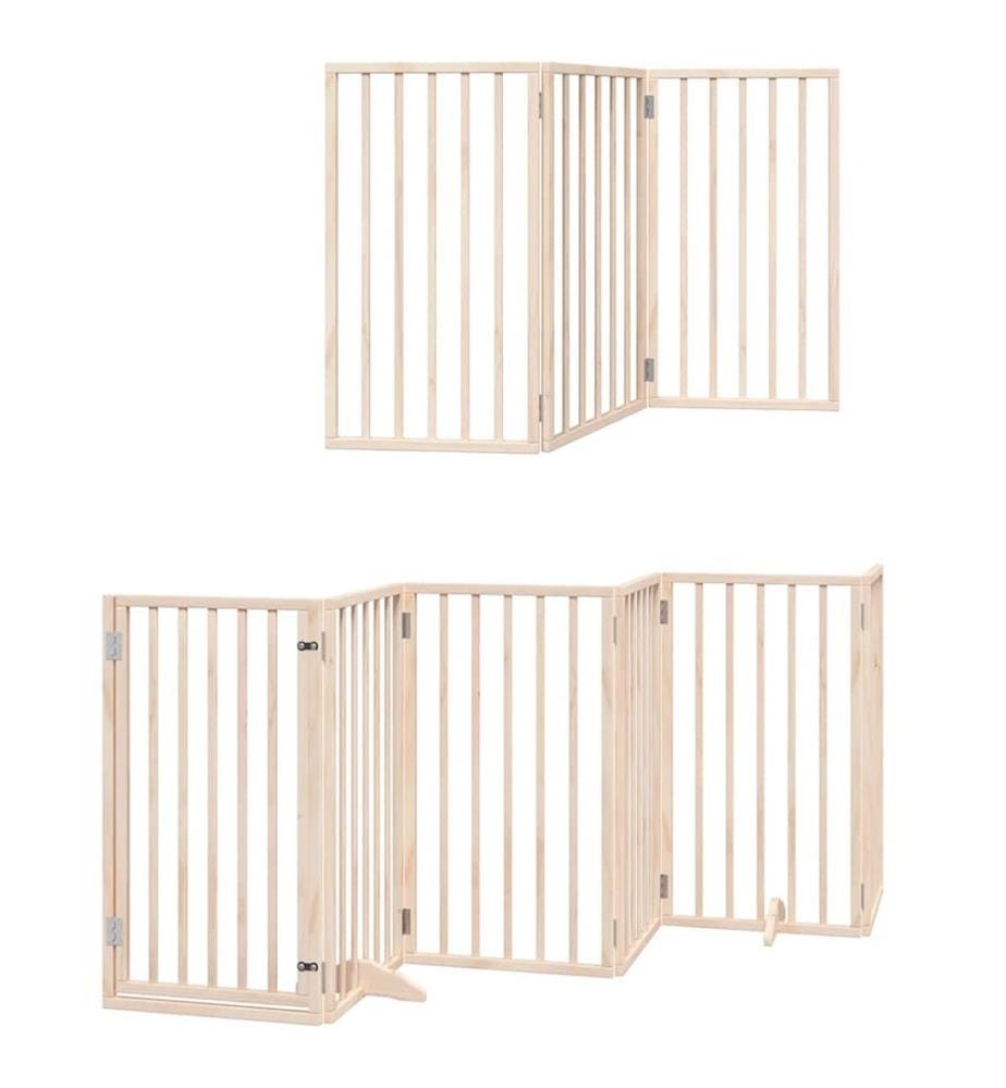 Barrière pour chien porte pliable 15 panneaux bois de peuplier