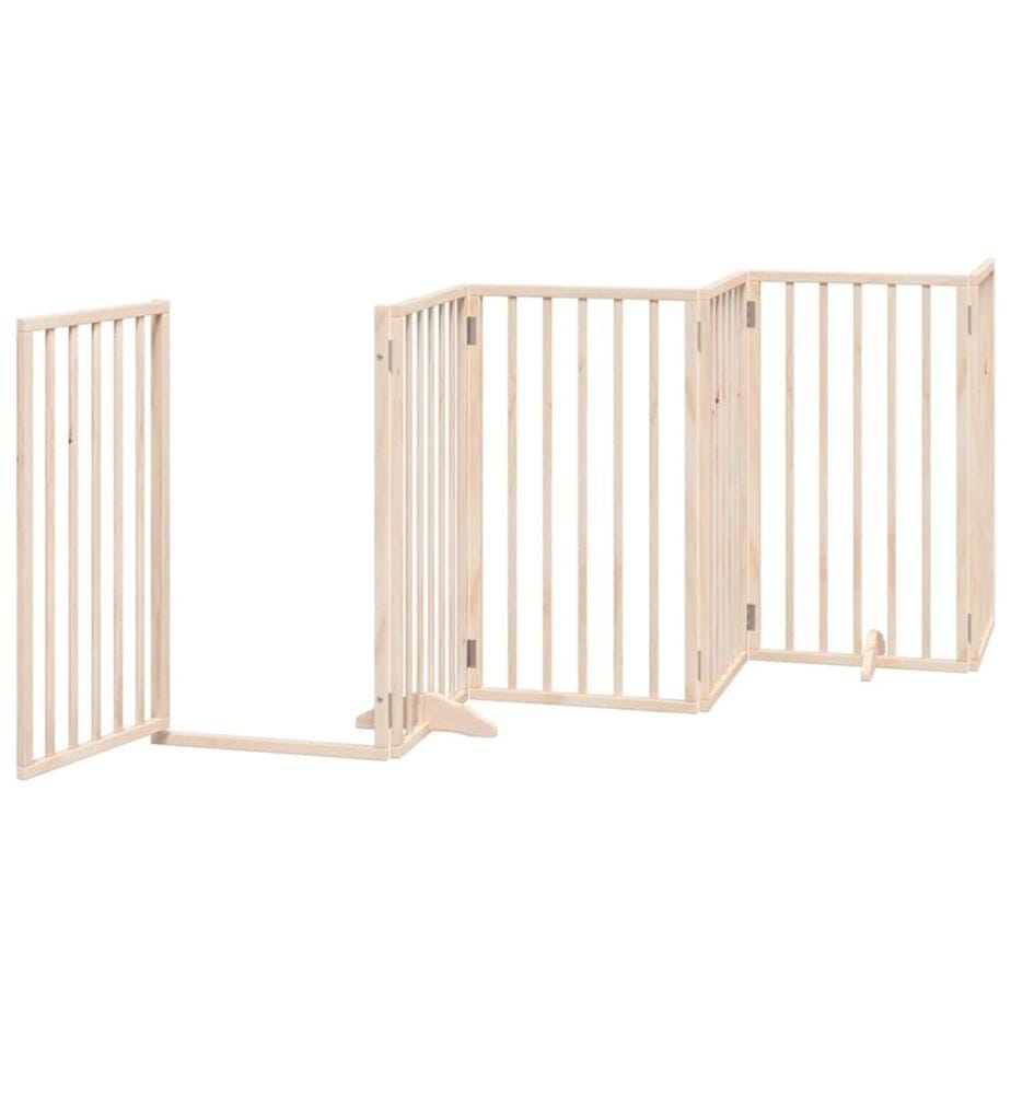 Barrière pour chien porte pliable 15 panneaux bois de peuplier