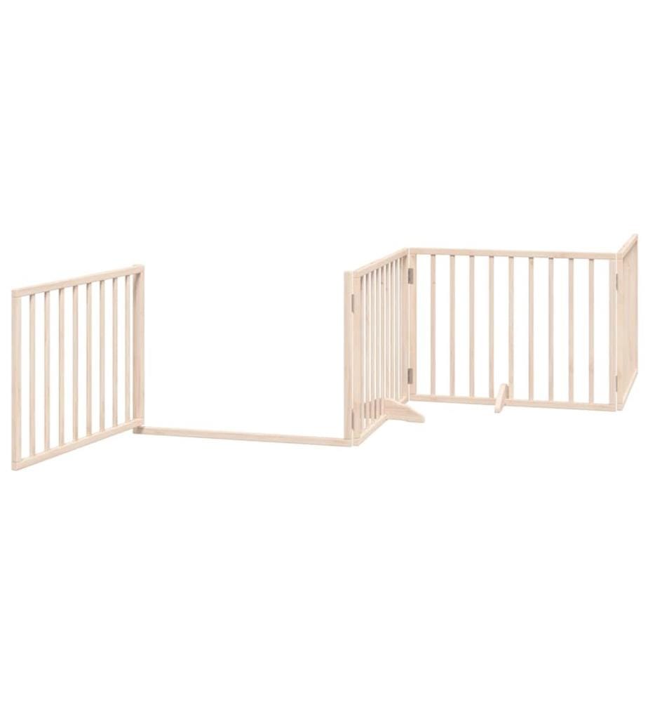 Barrière pour chien porte pliable 8 panneaux bois de peuplier