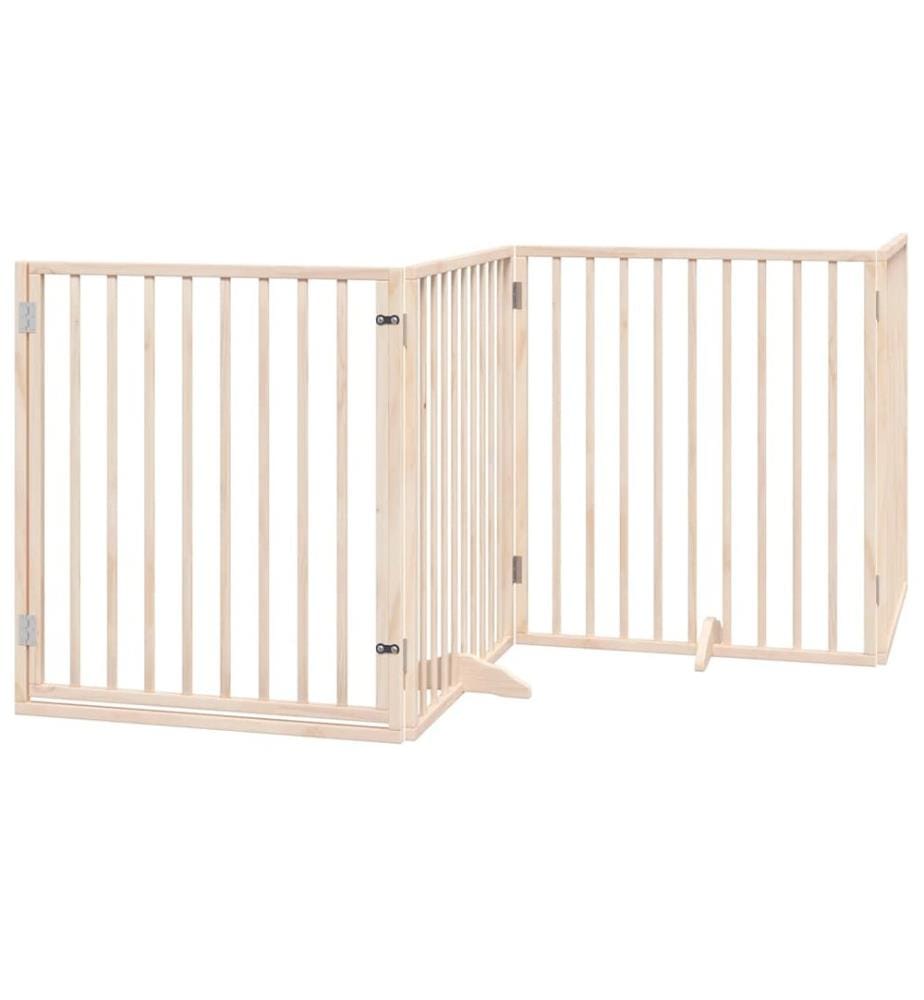 Barrière pour chien porte pliable 10 panneaux bois de peuplier