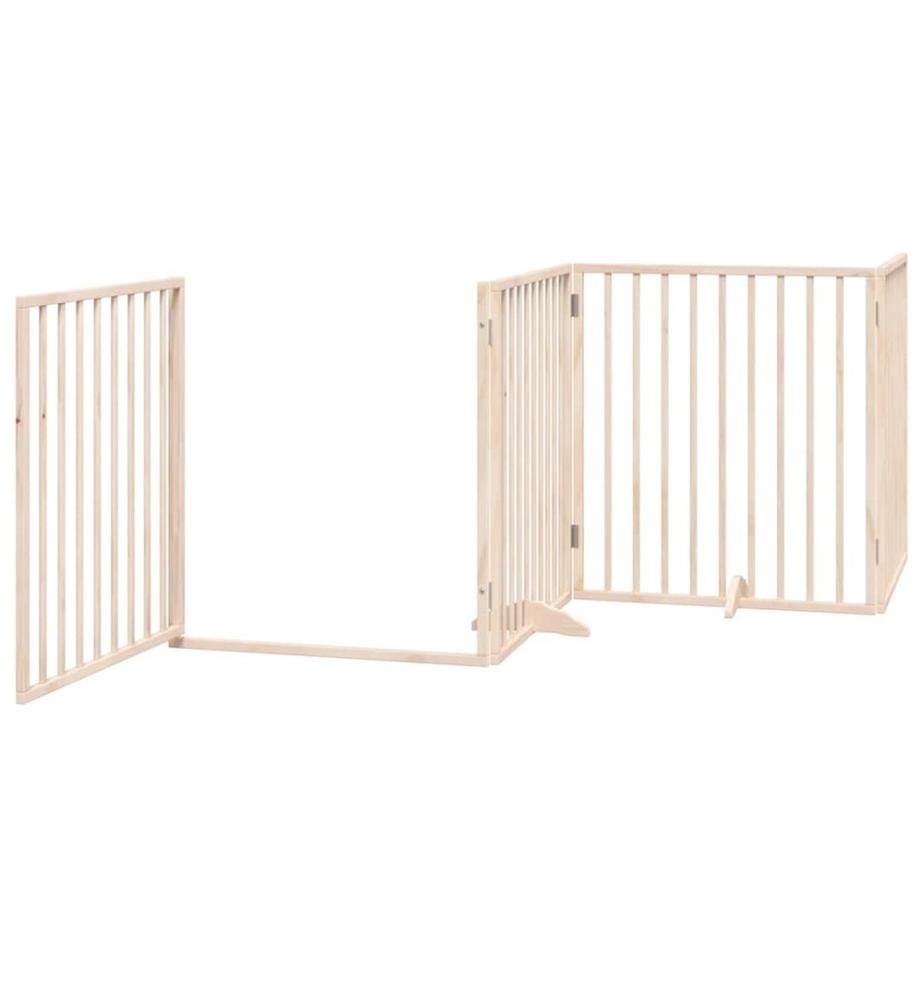 Barrière pour chien porte pliable 12 panneaux bois de peuplier