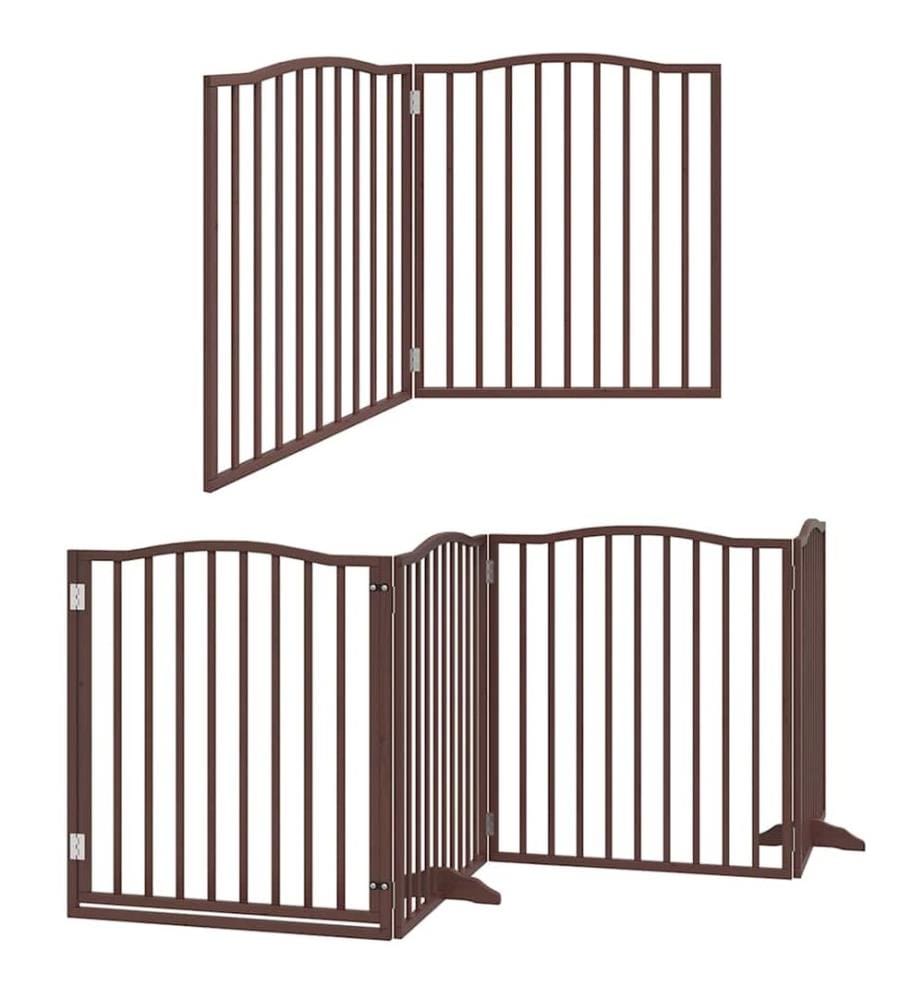 Barrière pour chien porte pliable 8 panneaux bois de peuplier