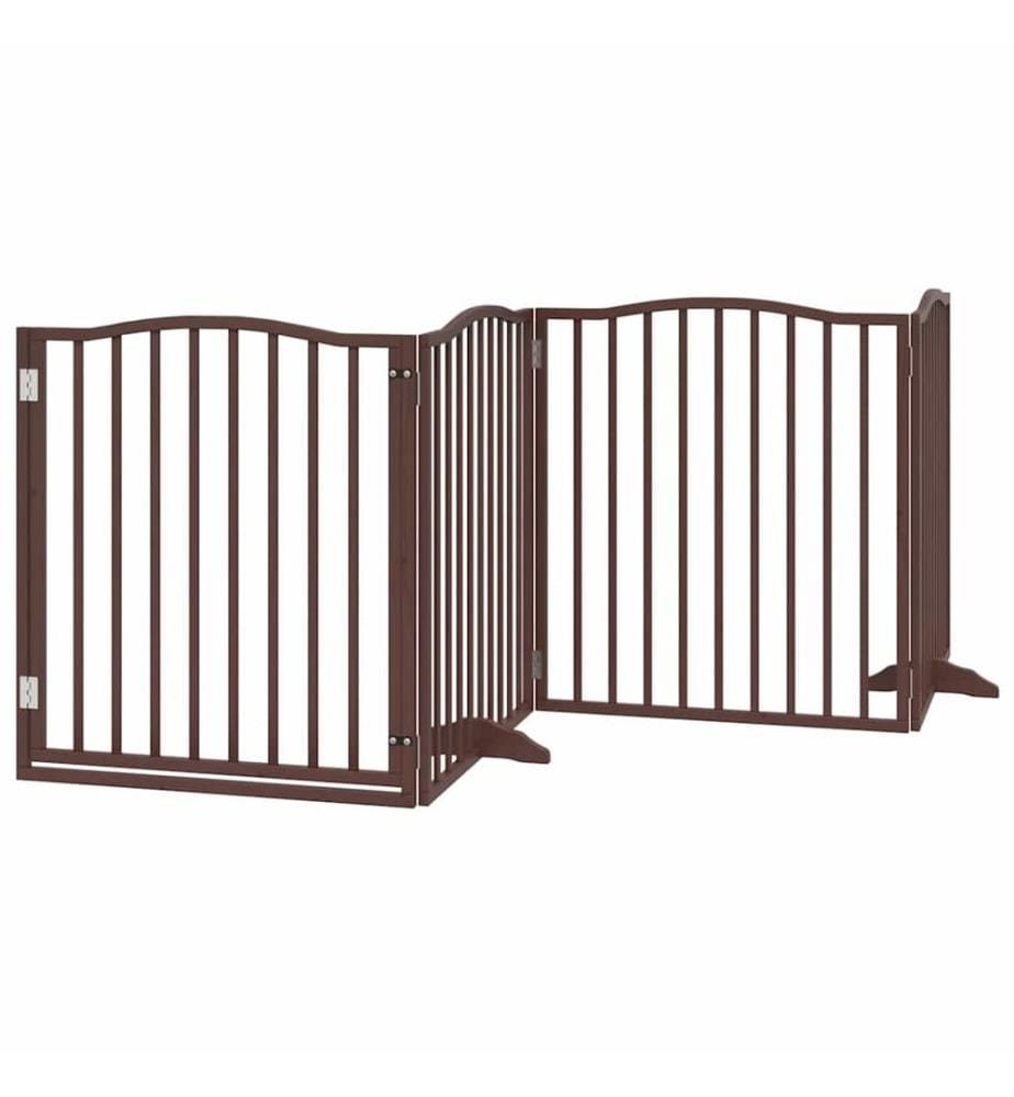 Barrière pour chien porte pliable 8 panneaux bois de peuplier