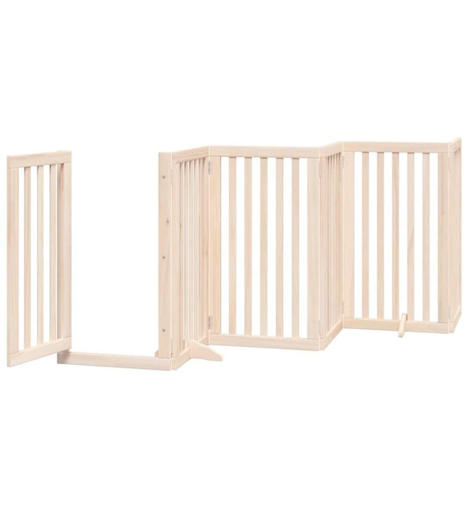 Barrière pour chien porte pliable 12 panneaux bois de peuplier