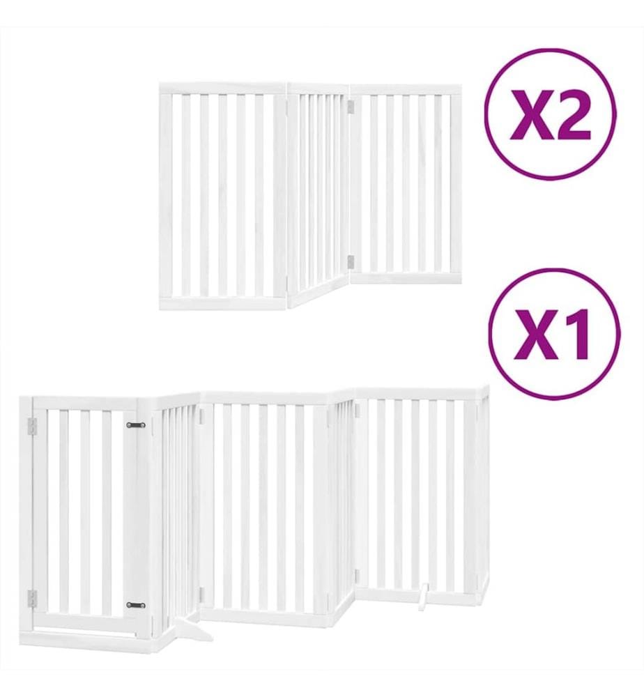 Barrière pour chien porte pliable 12 panneaux bois de peuplier