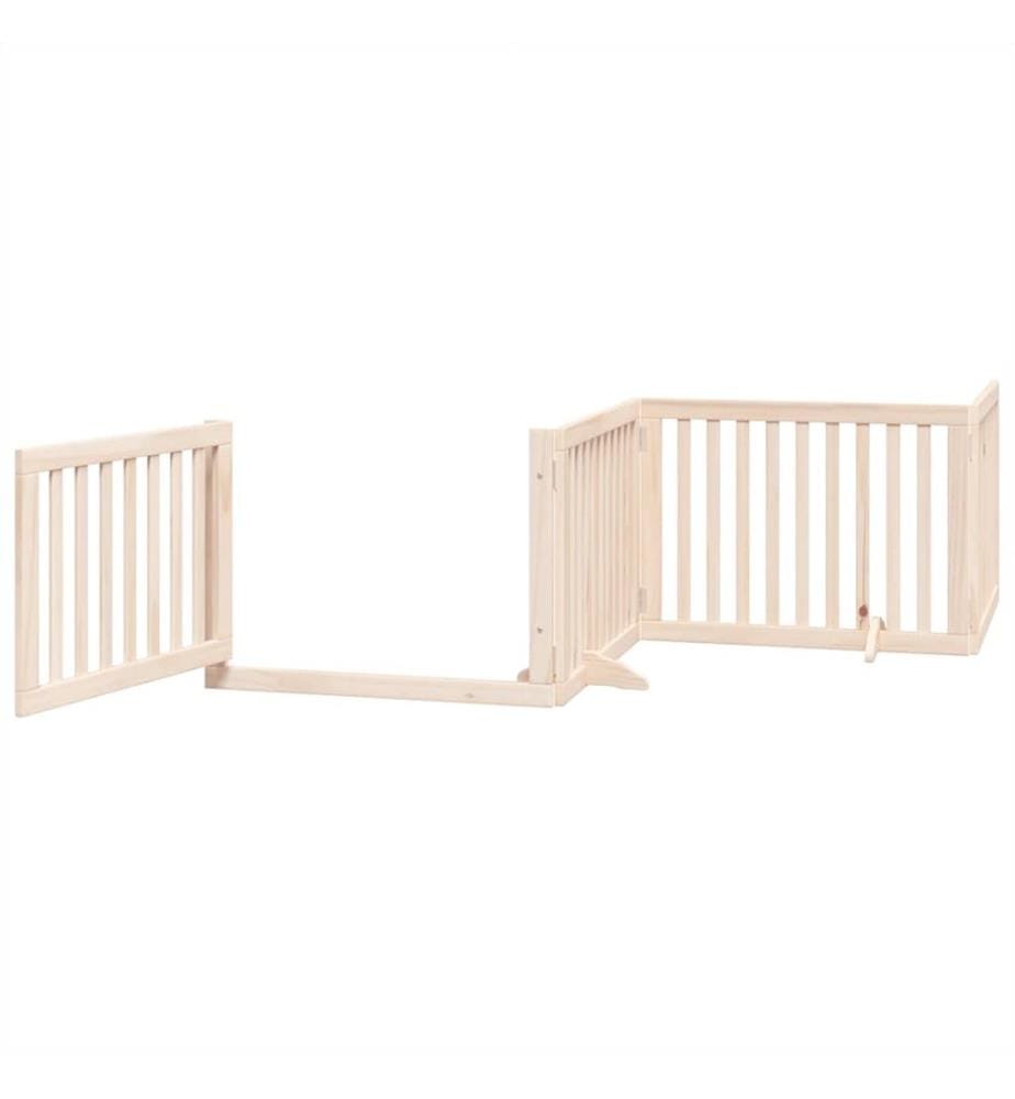 Barrière pour chien porte pliable 10 panneaux bois de peuplier