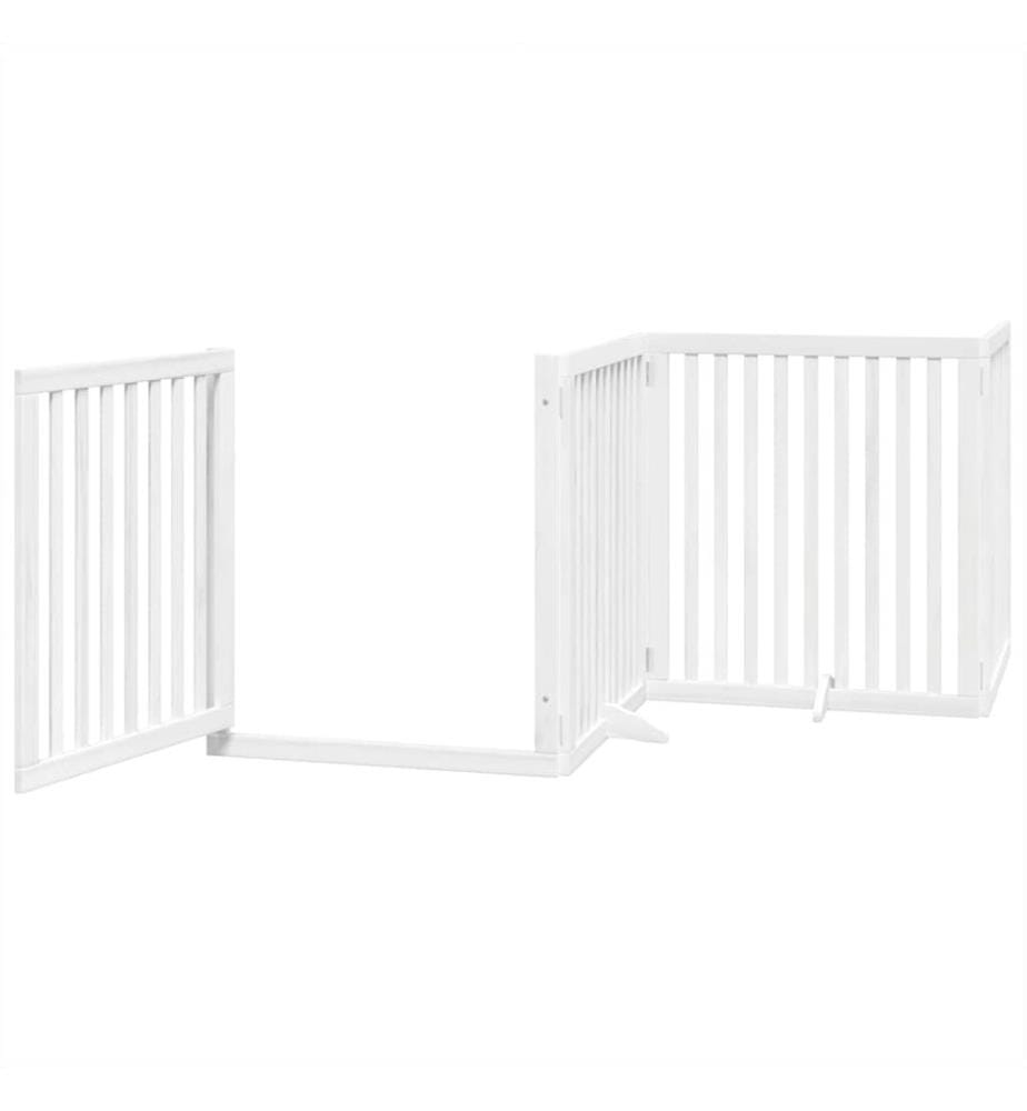 Barrière pour chien porte pliable 6panneaux blanc bois peuplier