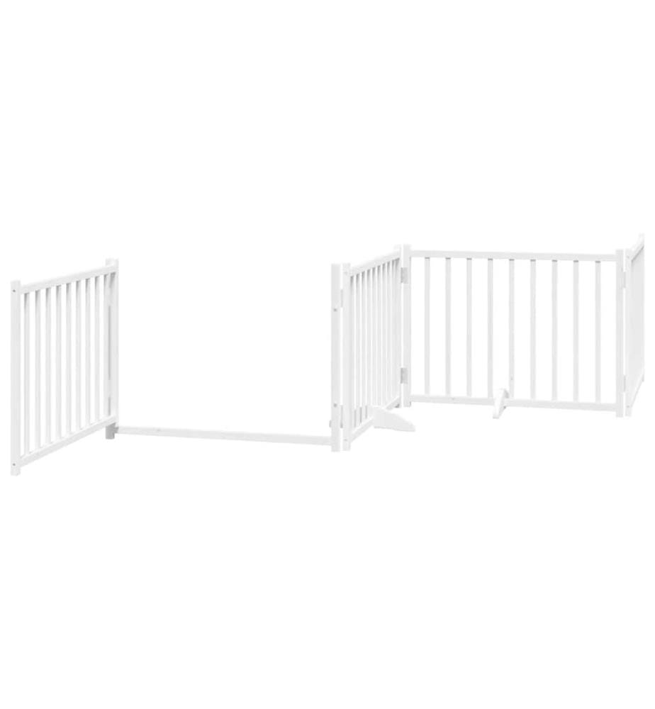 Barrière pour chien porte pliable 8panneaux blanc bois peuplier