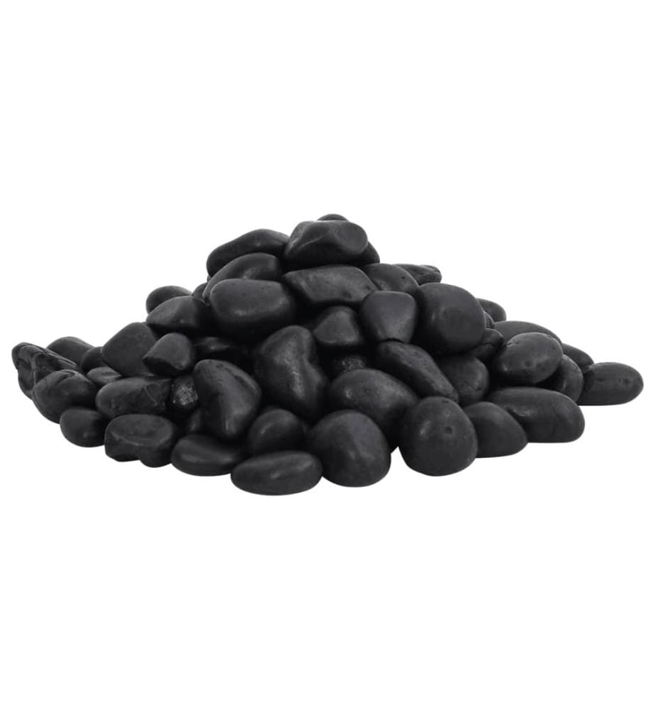 Polierte Kiesel 25 kg Schwarz 2-5 cm