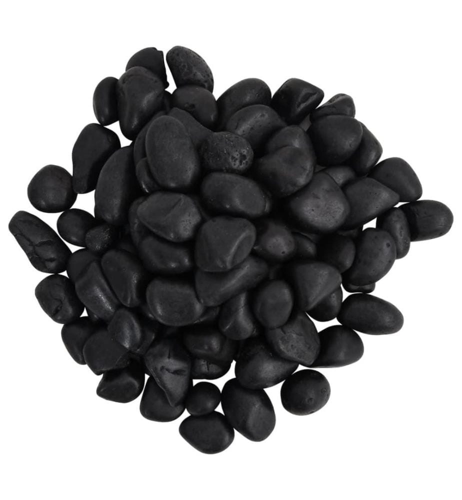 Polierte Kiesel 25 kg Schwarz 2-5 cm