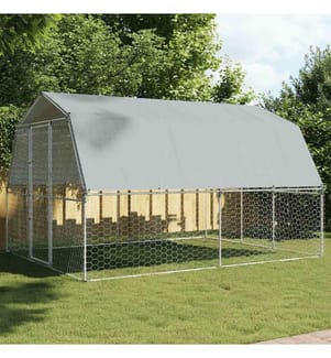 Cage pour chiens avec toit et porte argenté acier galvanisé