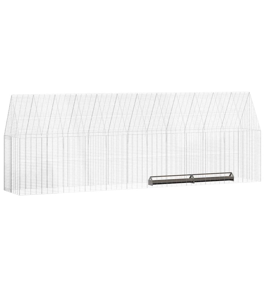 Cage à poules 2 pcs Argenté 600 x 100 x 210 cm Acier galvanisé