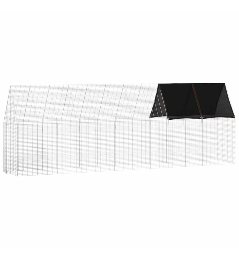 Cage à poules 2 pcs Argenté 600 x 100 x 210 cm Acier galvanisé